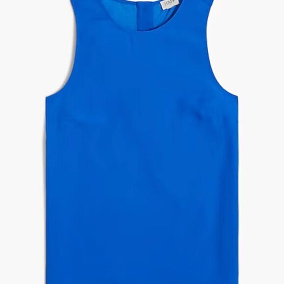J. Crew factory Sleeveless button-back shell in bright Grotto NWT Size XS - Picture 5 of 10